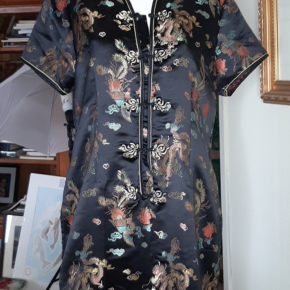 Tangyi satin dress full length nwot